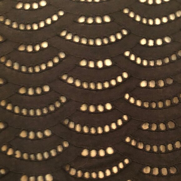 LOFT sleeveless black eyelet cotton midi dress sz 10P - Picture 6 of 14